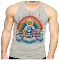 Camiseta Regata adulto ou infantil Ursinhos carinhosos arco iris - Foto 2