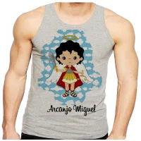 Camiseta Regata adulto ou infantil Arcanjo Miguel Jesus Cristo - Foto 2
