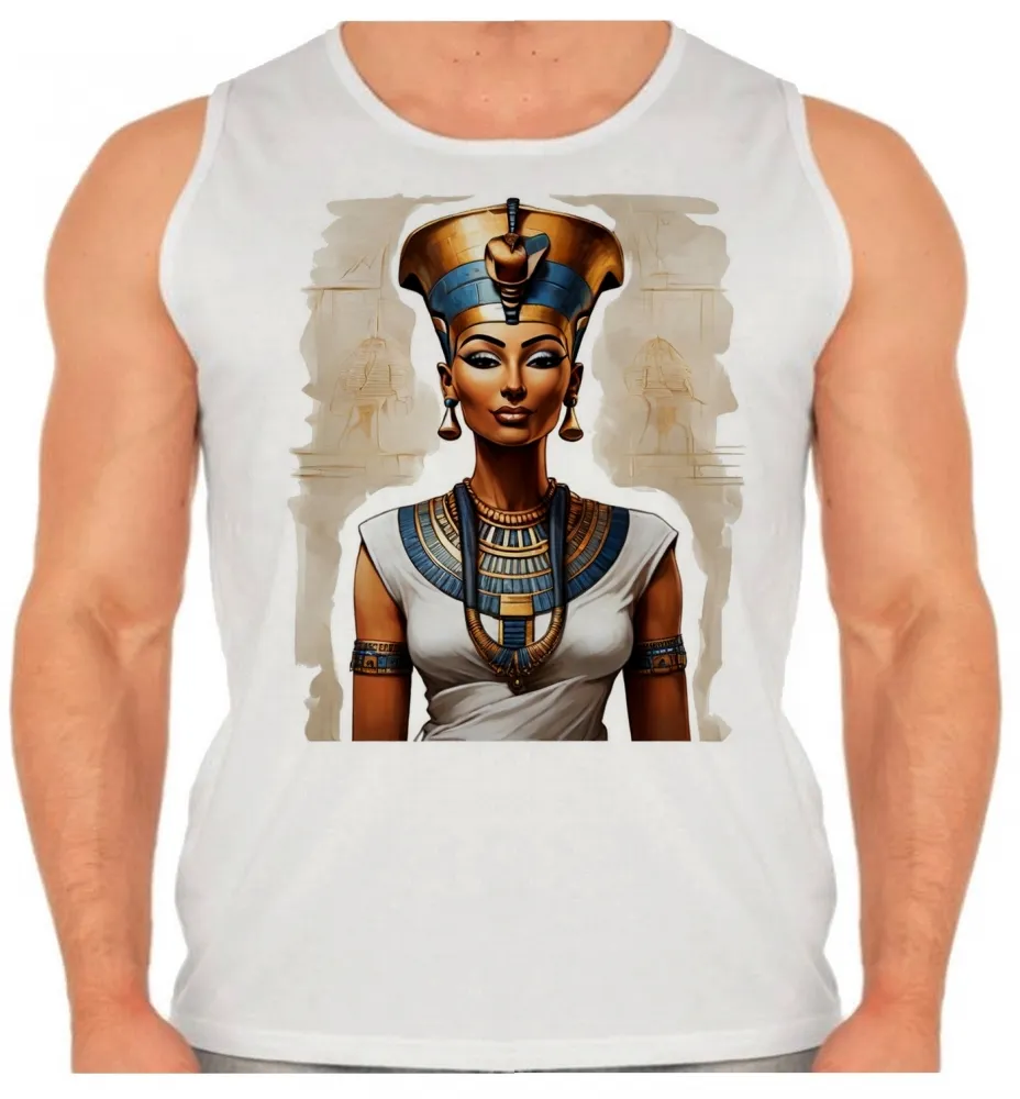Camiseta Regata adulto ou infantil Nefertite egito rainha cleopatra Imagem