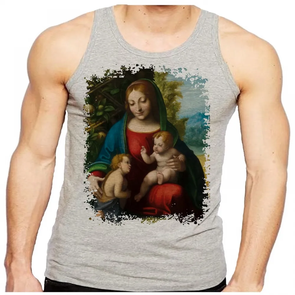 Camiseta Regata adulto ou infantil Nossa Senhora Jesus João batista Imagem