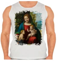 Camiseta Regata adulto ou infantil Nossa Senhora Jesus João batista - Foto 2
