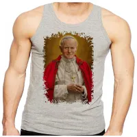 Camiseta Regata adulto ou infantil Papa João Paulo Jesus Cristo - Foto 2