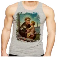 Camiseta Regata adulto ou infantil Santo Antonio Jesus Cristo - Foto 2