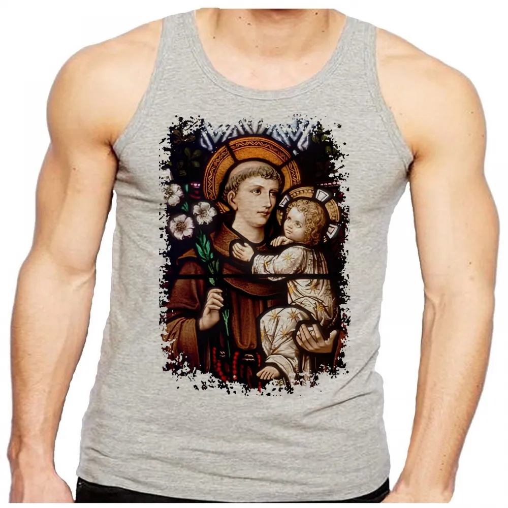 Camiseta Regata adulto ou infantil Santo Antonio vitral