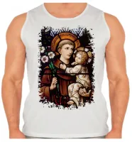 Camiseta Regata adulto ou infantil Santo Antonio vitral - Foto 2