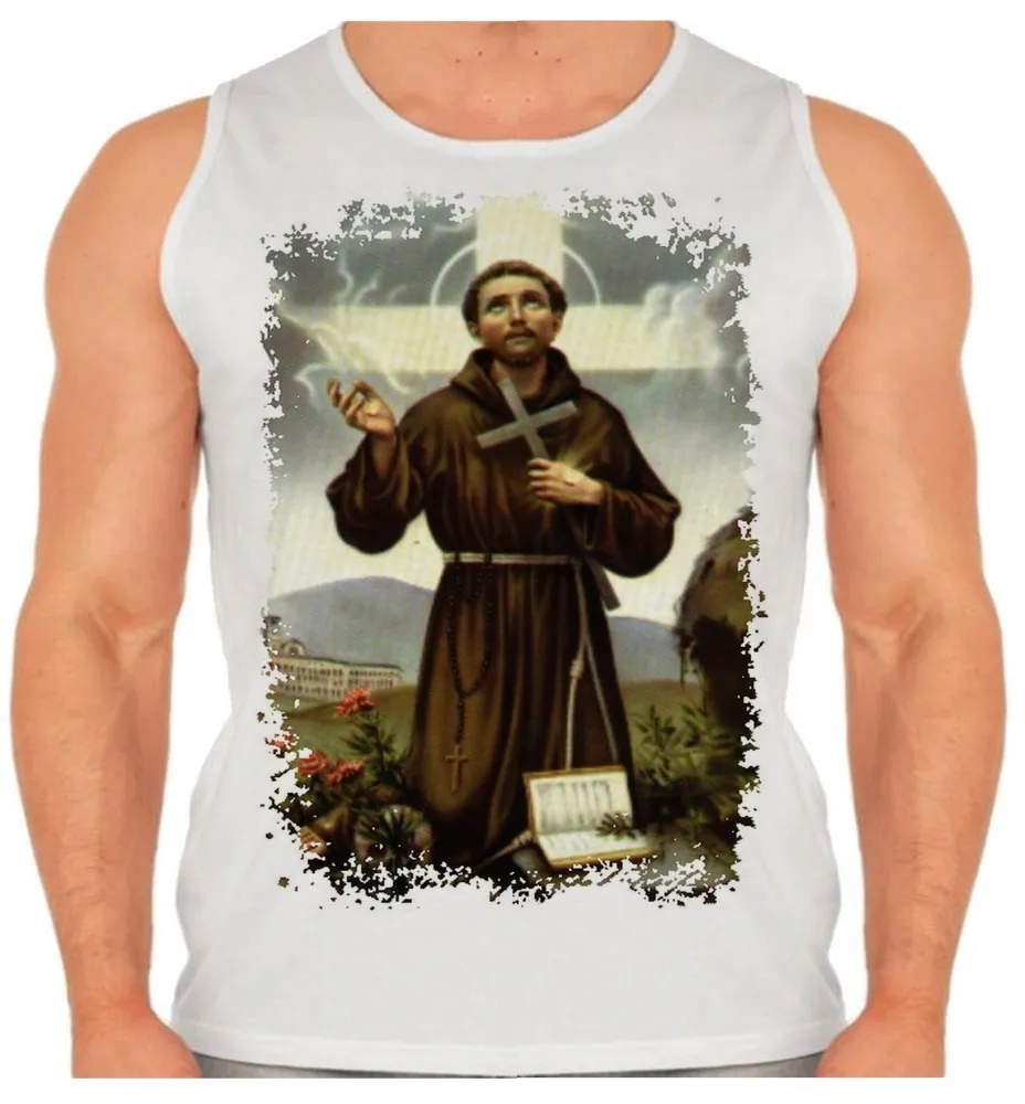 Camiseta Regata adulto ou infantil São Francisco Assis Jesus Cristo