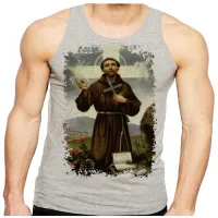 Camiseta Regata adulto ou infantil São Francisco Assis Jesus Cristo - Foto 2