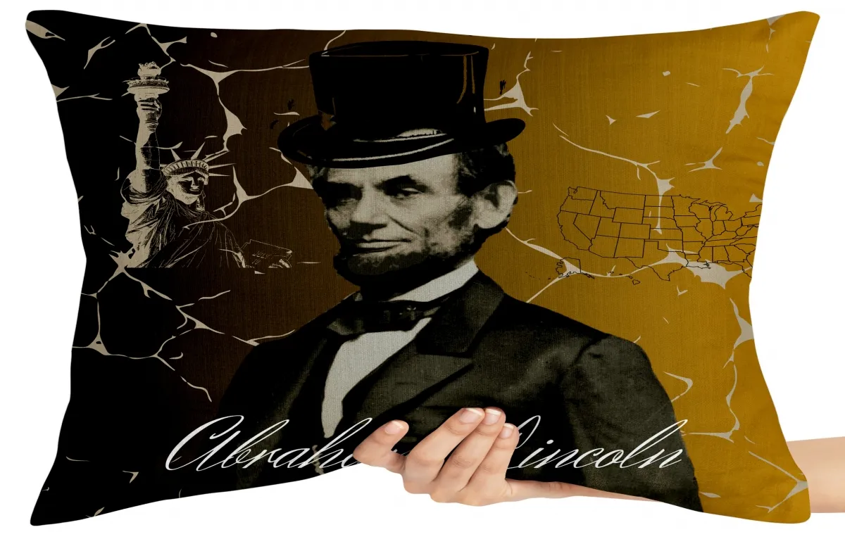 Almofada Gigante para sofá puff sala Abraham Lincoln melhor presidente