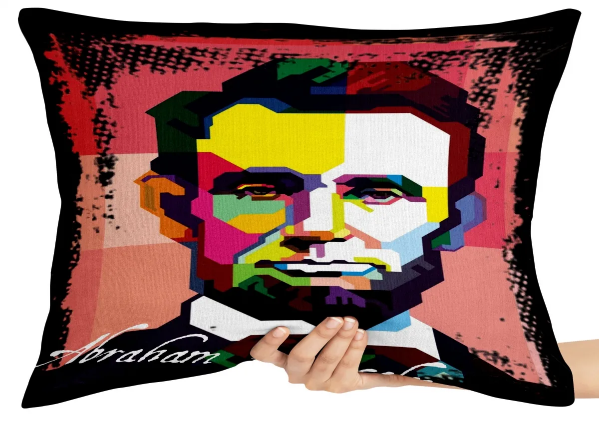 Almofada Gigante para sofá puff sala abrahan lincon presidente americano Imagem
