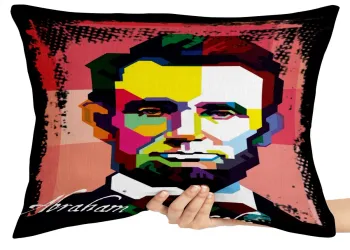 Almofada Gigante para sofá puff sala abrahan lincon presidente americano