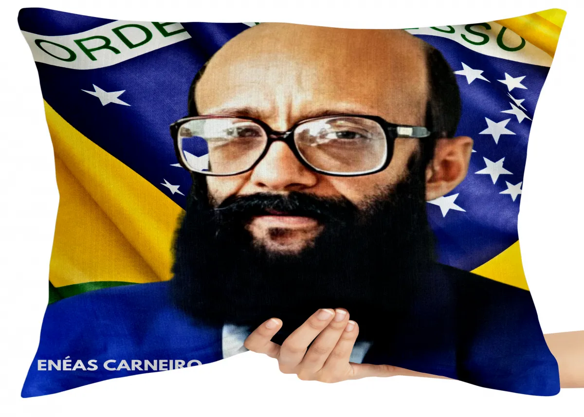 Almofada Gigante para sofá puff sala Enéas Carneiro Bandeira Brasil Imagem