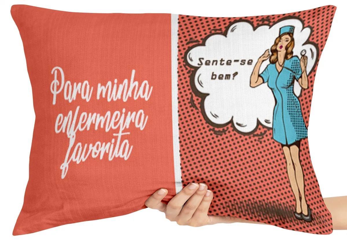 Almofada Gigante para sofá puff sala Enfermeira favorita enfermagem