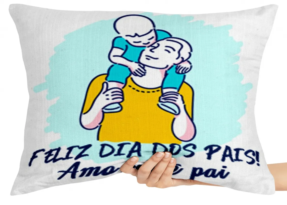 Almofada Gigante para sofá puff sala Feliz Dia dos Pais papai Imagem