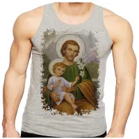 Camiseta Regata adulto ou infantil São Jose Jesus Cristo - Foto 2