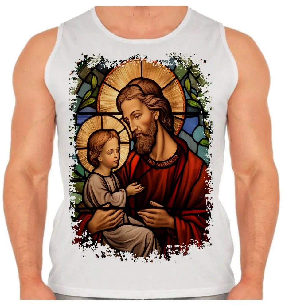 Camiseta Regata adulto ou infantil São Jose Jesus Vitral