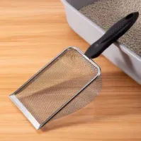 Pá Higiênica De Areia Para Gatos Peneira Coletora Aço Inox - Foto 2