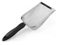 Pá Higiênica De Areia Para Gatos Peneira Coletora Aço Inox - Foto 3