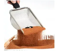 Pá Higiênica De Areia Para Gatos Peneira Coletora Aço Inox - Foto 5