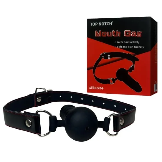 Mordaça com Pênis com Veias, Glande Saliente e Ajuste com Fivela – SD-116 Imagem