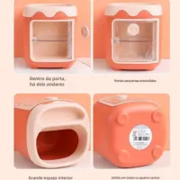 Porta Lápis em formato de Mini Geladeira - Porta Objetos com adesivos - Kawaii - Foto 7