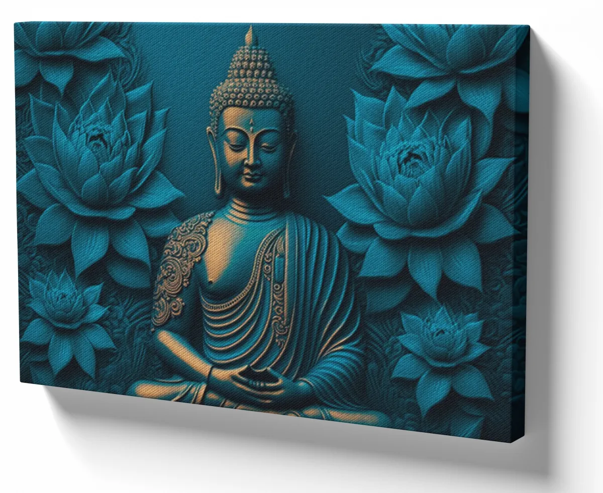 Azulejo decorativo personalizado parede ou mesa Buda Azul Sidarta Gautama Imagem