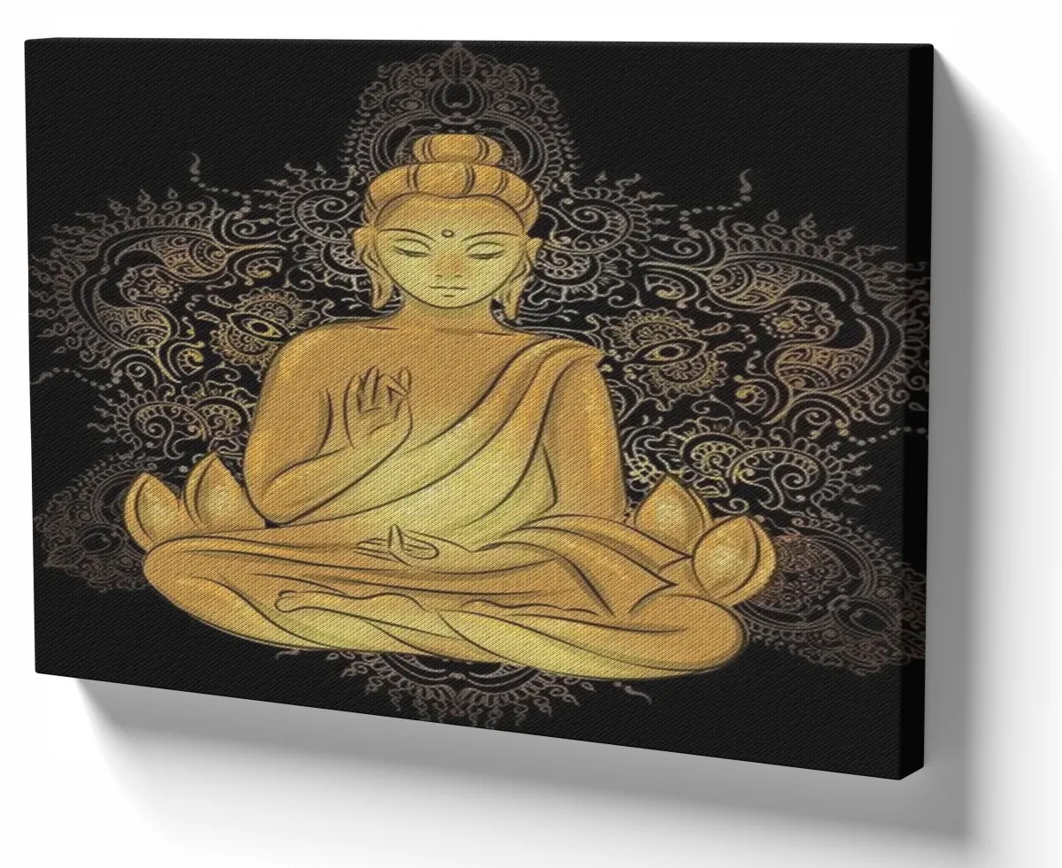 Azulejo decorativo personalizado parede ou mesa Buda Dourado Sidarta Gautama Imagem