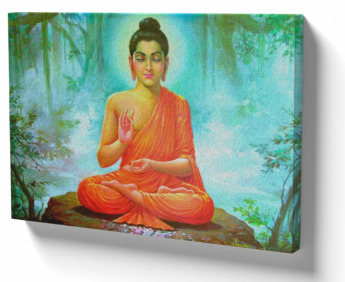 Azulejo decorativo personalizado parede ou mesa Buda flor Sidarta Gautama Imagem