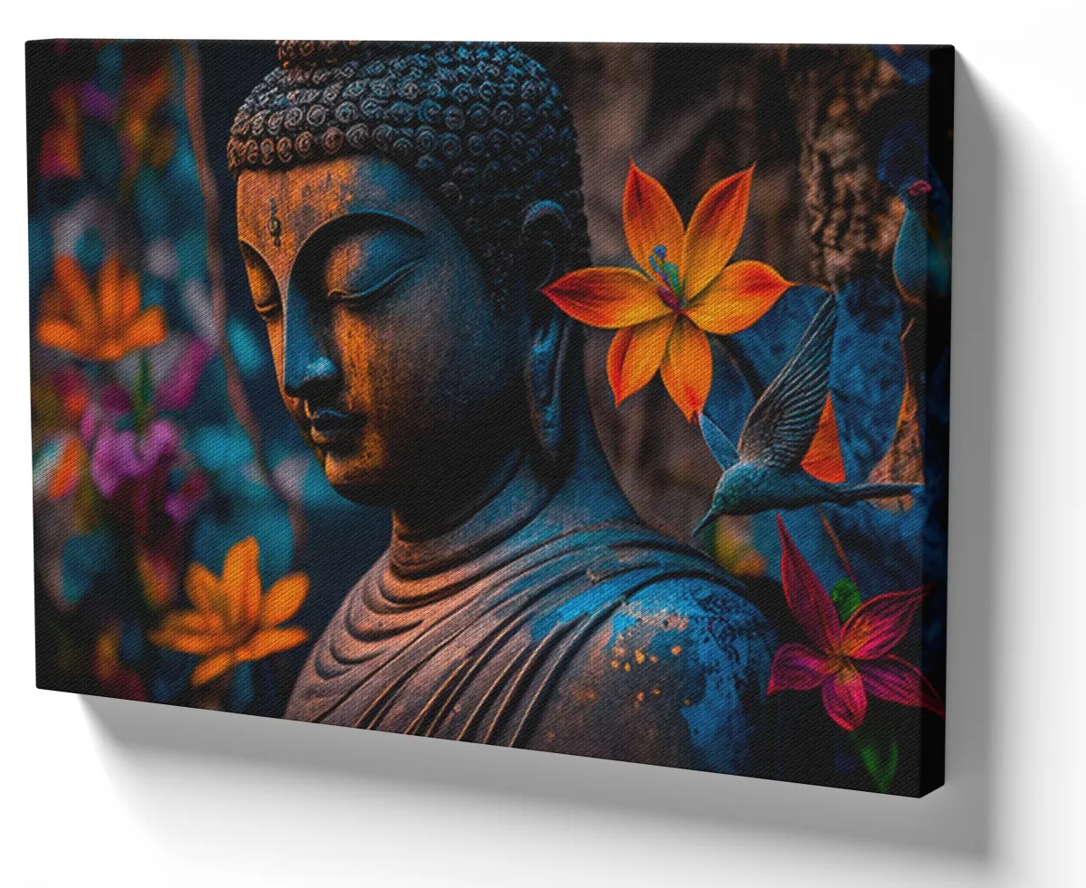 Azulejo decorativo personalizado parede ou mesa Buda laranja Sidarta Gautama