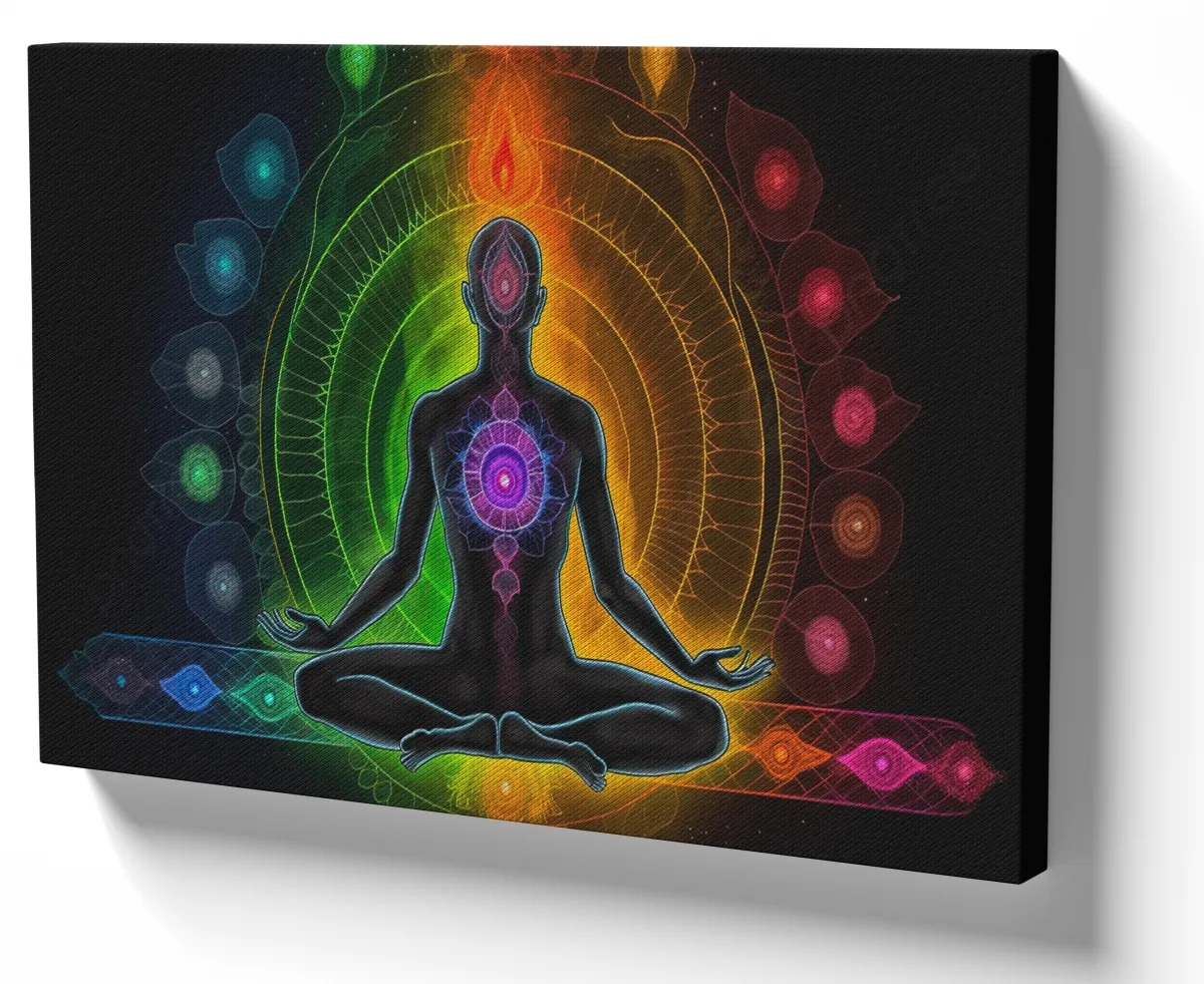Azulejo decorativo personalizado parede ou mesa Chakras meditar yoga meditação Imagem