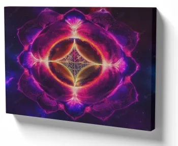 Azulejo decorativo personalizado parede ou mesa Geometria sagrada fogo roxo