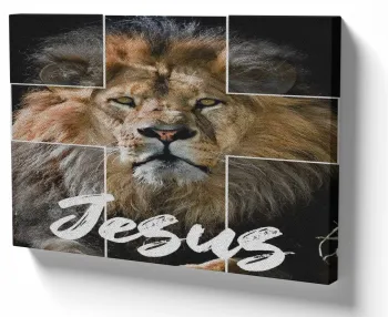 Azulejo decorativo personalizado parede ou mesa Jesus leão cruz