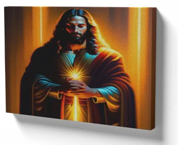 Azulejo decorativo personalizado parede ou mesa Jesus luz