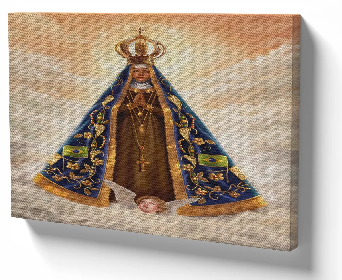 Azulejo decorativo personalizado parede ou mesa Nossa Senhora Jesus Rainha Imagem