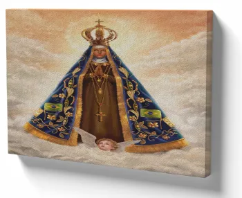 Azulejo decorativo personalizado parede ou mesa Nossa Senhora Jesus Rainha