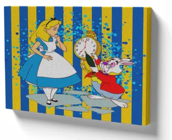 Azulejo decorativo personalizado parede ou mesa Alice e lebre maluca desenho
