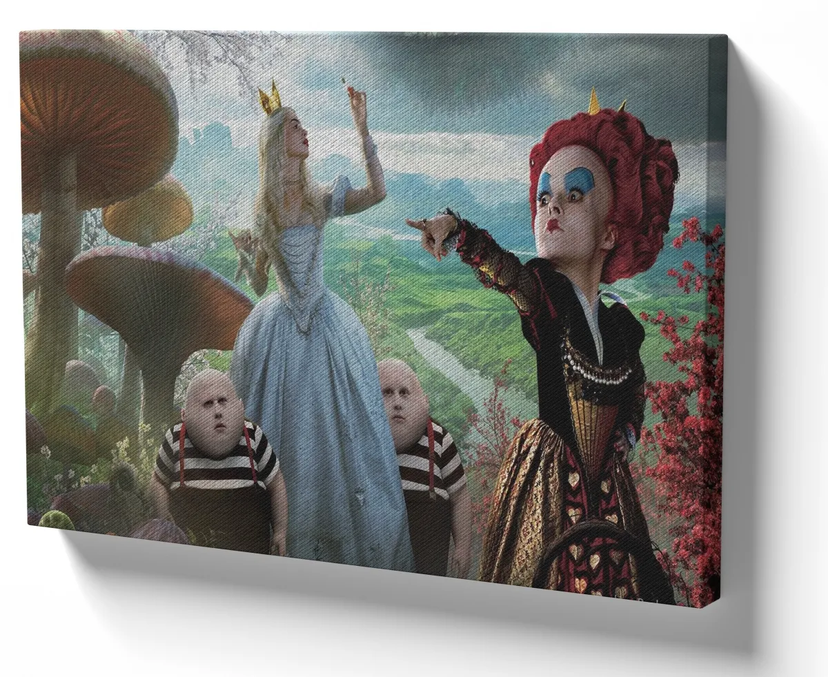 Azulejo decorativo personalizado parede ou mesa Alice no País das Maravilhas rainhas gêmeos Imagem