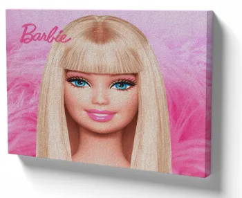 Azulejo decorativo personalizado parede ou mesa Barbie face
