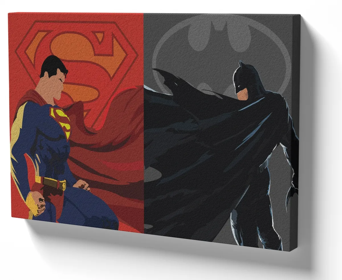 Azulejo decorativo personalizado parede ou mesa Batman e Superman desenho