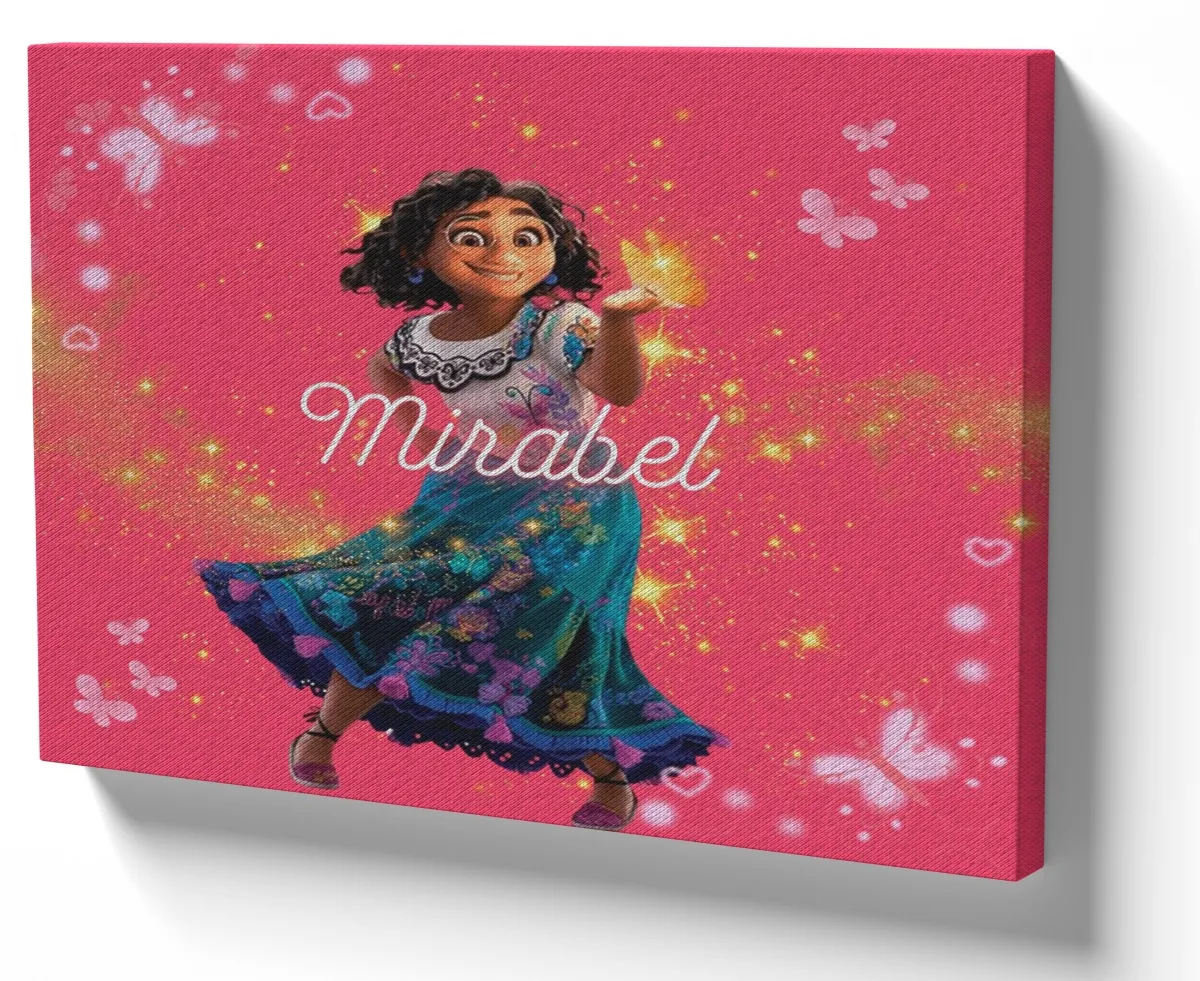 Azulejo decorativo personalizado parede ou mesa Encanto Mirabel rosa