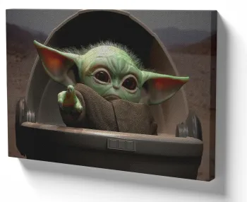 Azulejo decorativo personalizado parede ou mesa Mandalorian baby grogu star wars