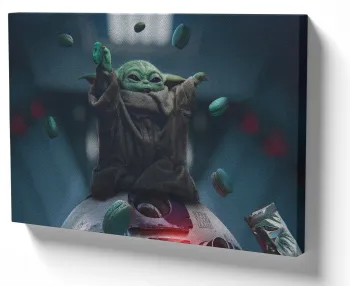 Azulejo decorativo personalizado parede ou mesa Mandalorian Bebê Yoda Star Wars