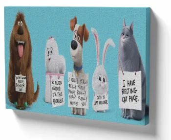 Azulejo decorativo personalizado parede ou mesa Pets movie cachorro gato
