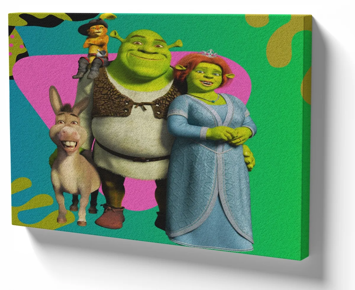 Azulejo decorativo personalizado parede ou mesa Shrek Burro Gato