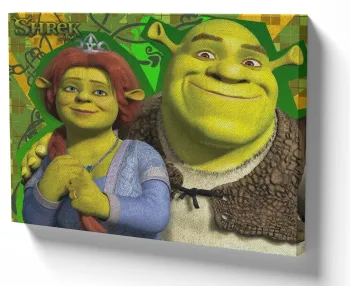 Azulejo decorativo personalizado parede ou mesa Shrek e Fionna