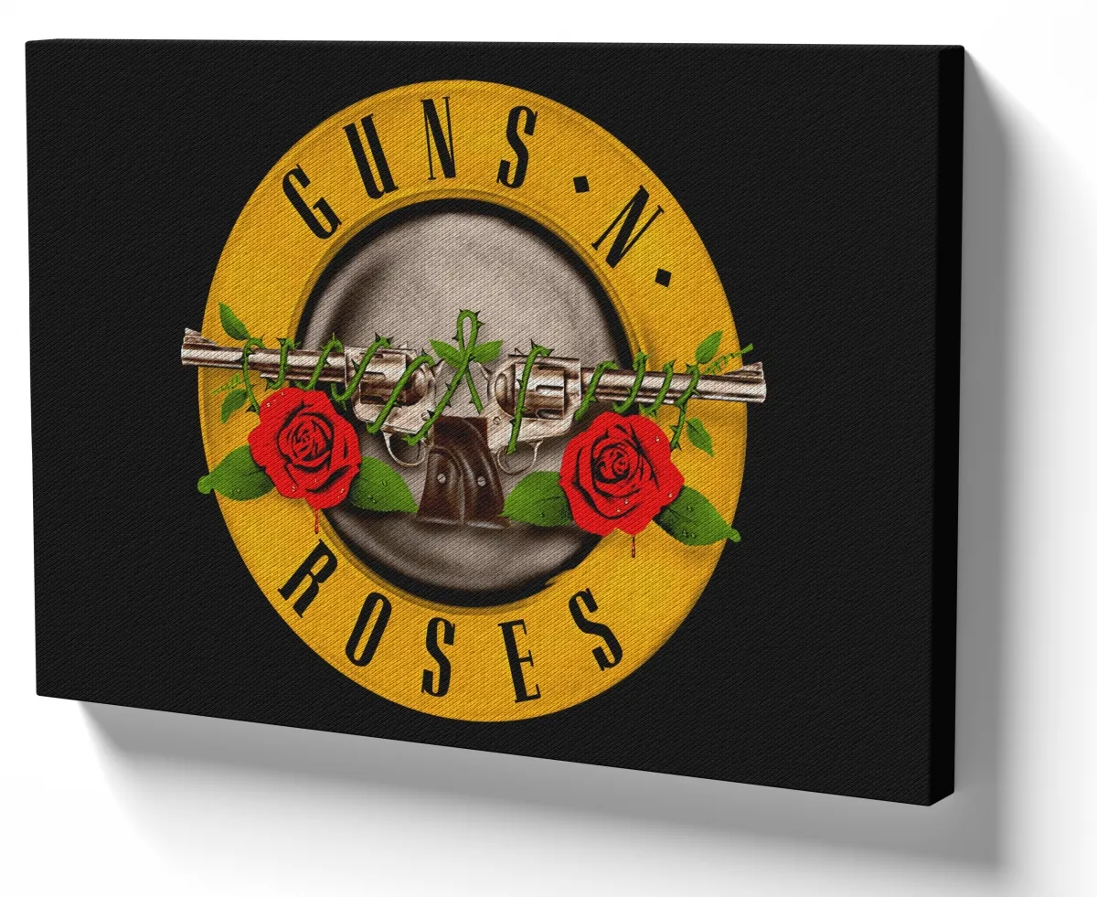 Azulejo decorativo personalizado parede ou mesa Guns In Roses rock Armas Rosas Banda