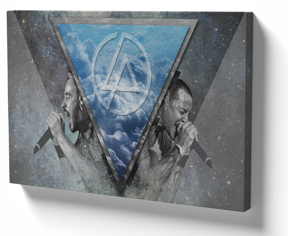 Azulejo decorativo personalizado parede ou mesa Linkin Park cantando Imagem