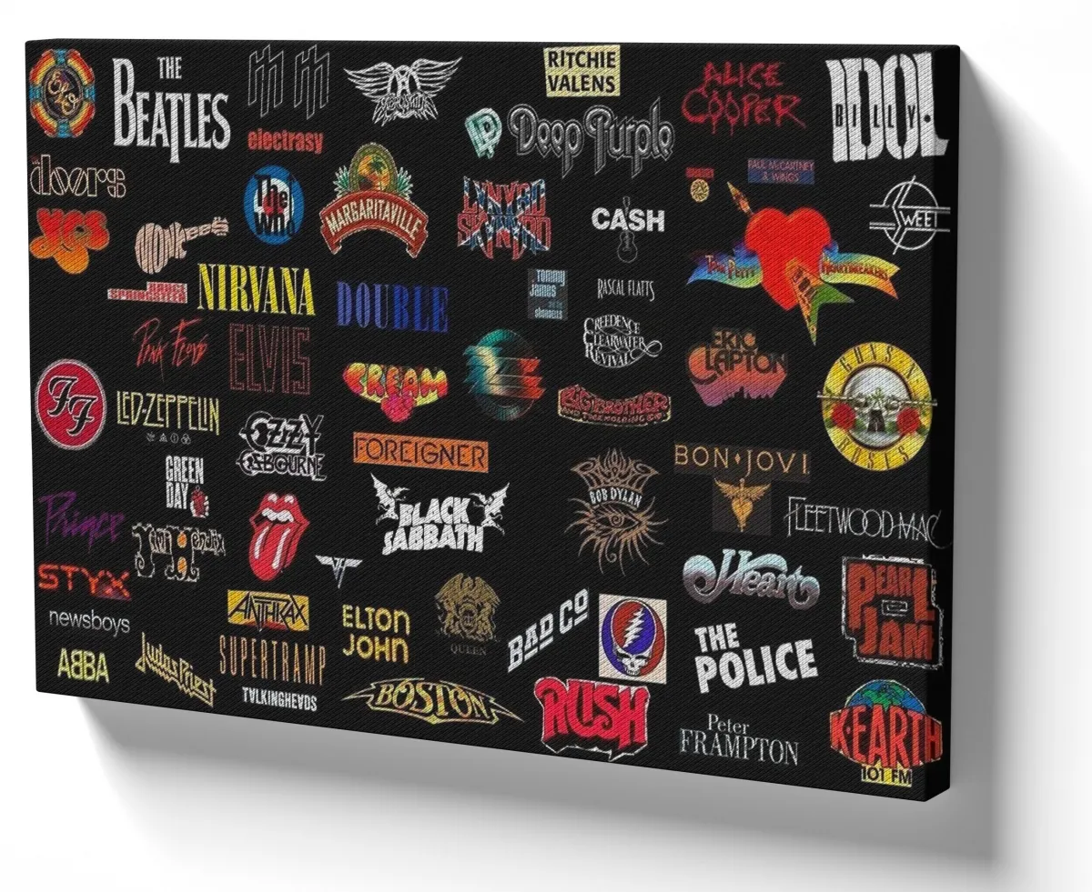 Azulejo decorativo personalizado parede ou mesa Rock In Roll Bandas Famosas Imagem