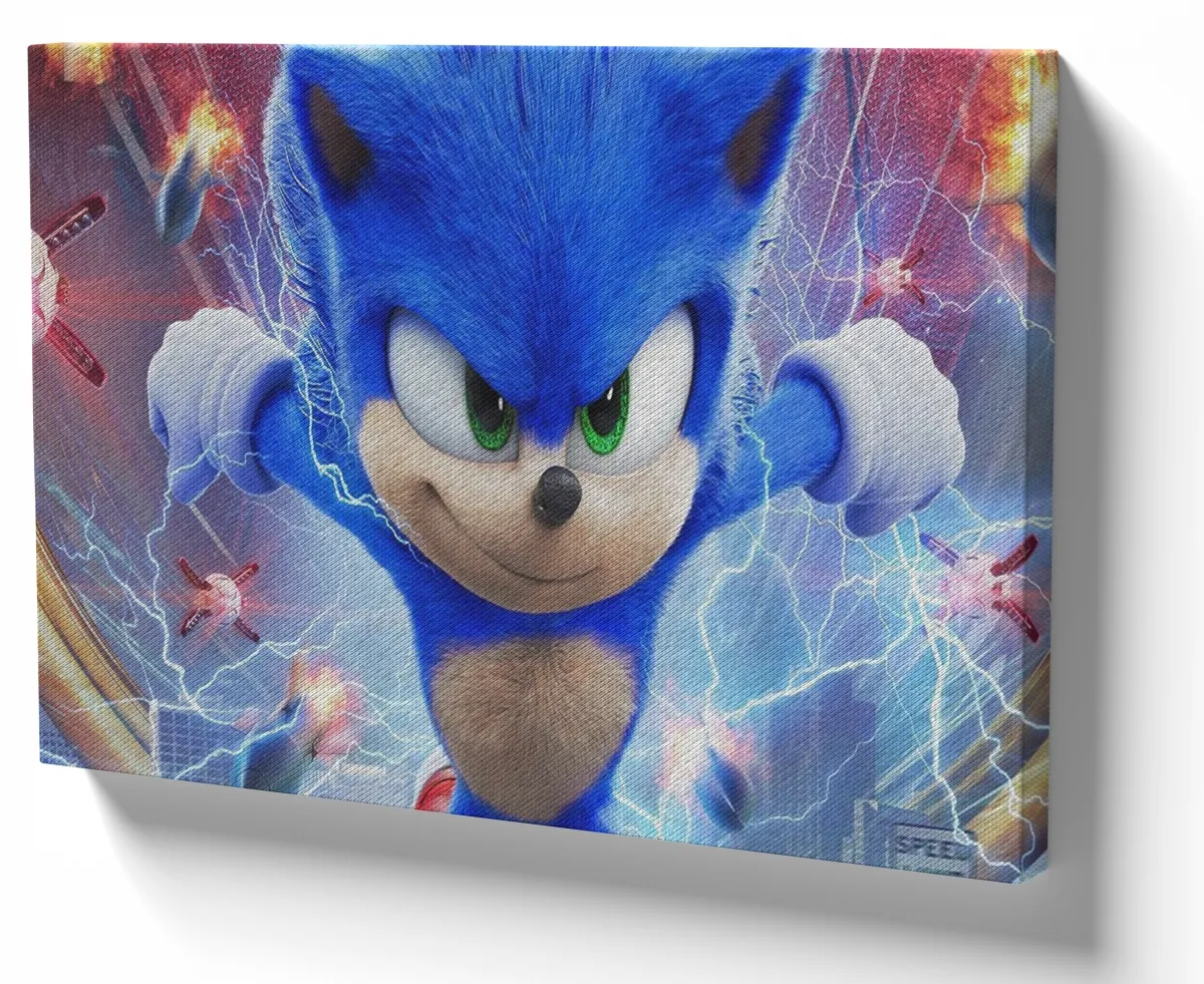 Azulejo decorativo personalizado parede ou mesa Sonic correndo