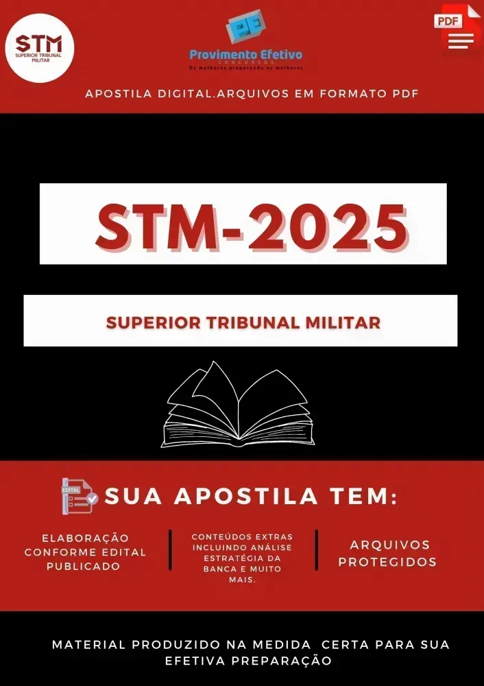 Apostila STM 2025 Técnico Judiciário Contabilidade Imagem