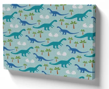 Azulejo decorativo personalizado parede ou mesa Dinossauros azuis fazendinha Safari